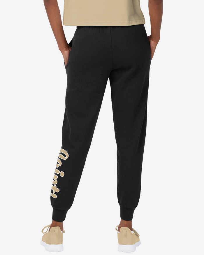 New Orleans Saints Womens Script Wordmark Black Joggers FOCO - FOCO.com