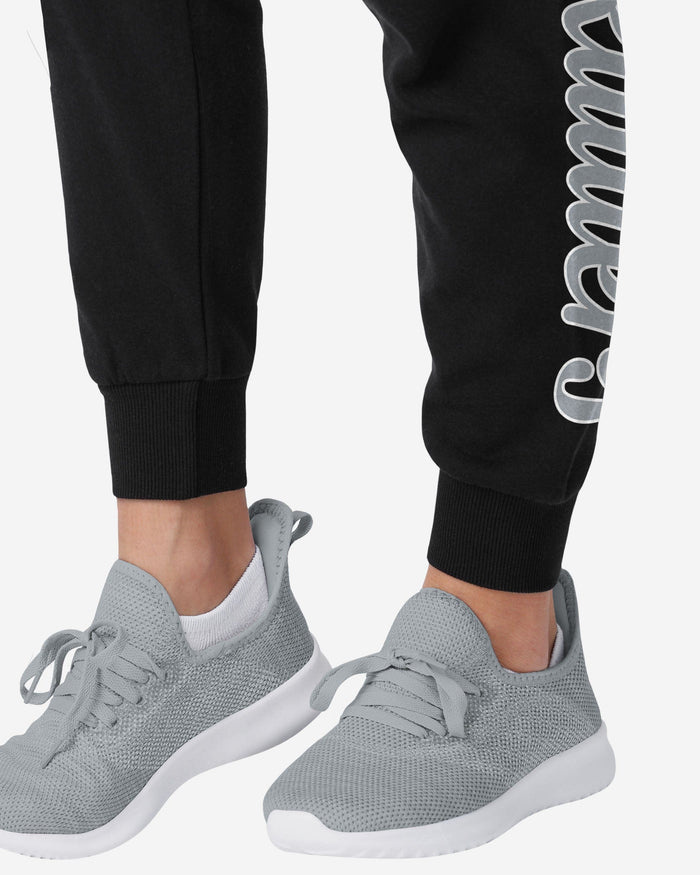 Las Vegas Raiders Womens Script Wordmark Black Joggers FOCO - FOCO.com