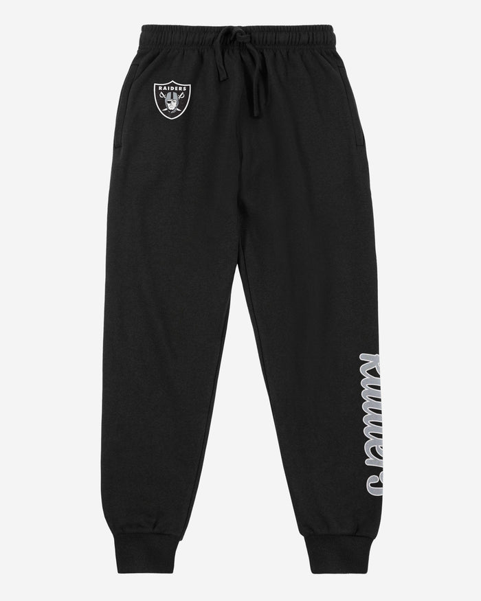 Las Vegas Raiders Womens Script Wordmark Black Joggers FOCO - FOCO.com