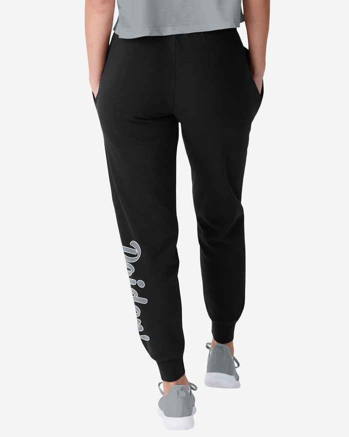 Las Vegas Raiders Womens Script Wordmark Black Joggers FOCO - FOCO.com