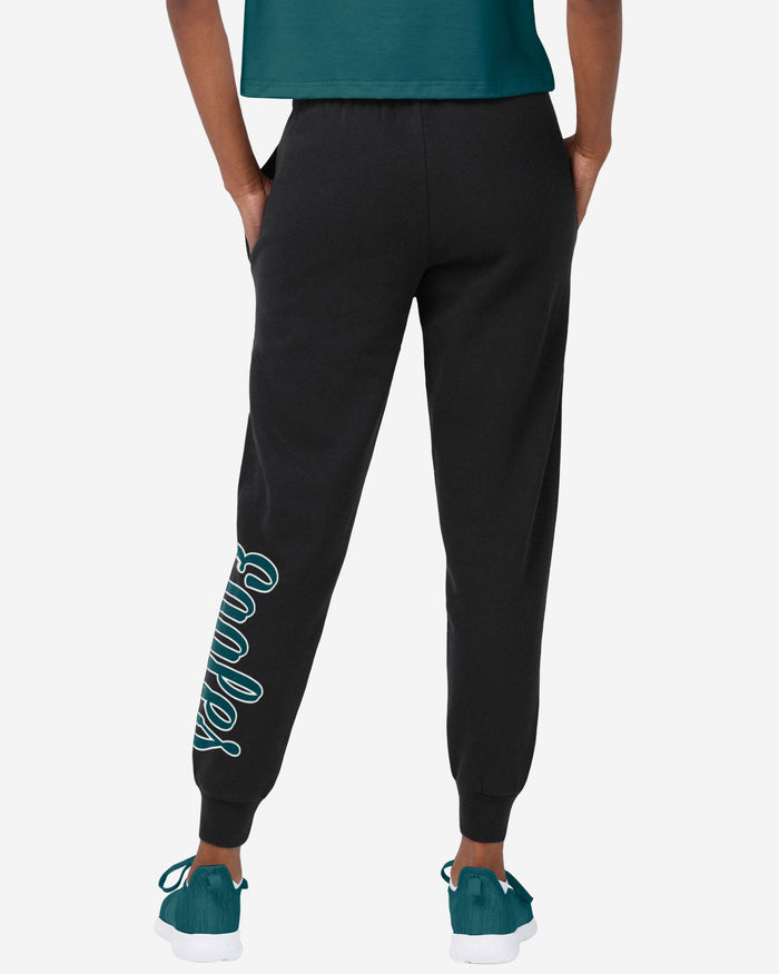 Philadelphia Eagles Womens Script Wordmark Black Joggers FOCO - FOCO.com