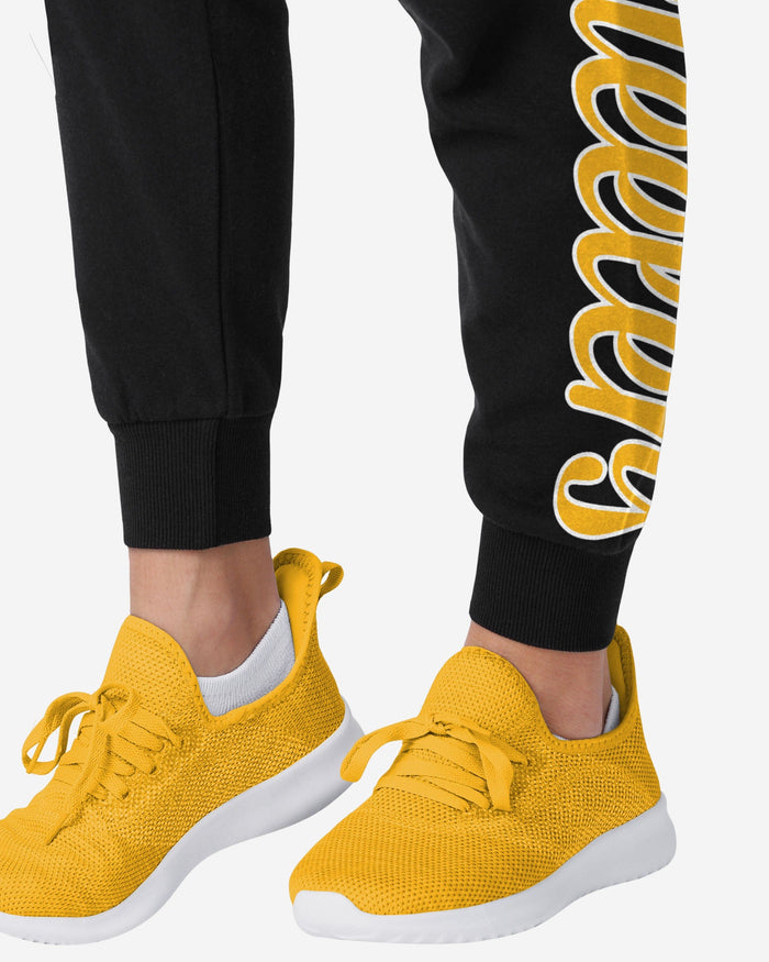 Pittsburgh Steelers Womens Script Wordmark Black Joggers FOCO - FOCO.com