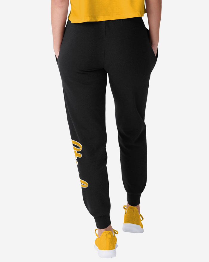 Pittsburgh Steelers Womens Script Wordmark Black Joggers FOCO - FOCO.com