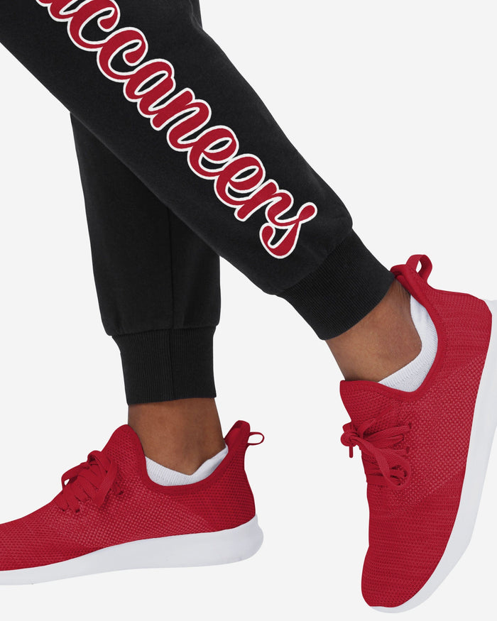 Tampa Bay Buccaneers Womens Script Wordmark Black Joggers FOCO - FOCO.com