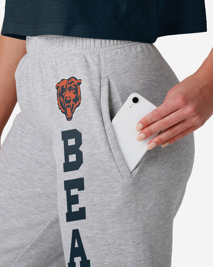 Chicago Bears Womens Big Wordmark Gray Sweatpants FOCO - FOCO.com