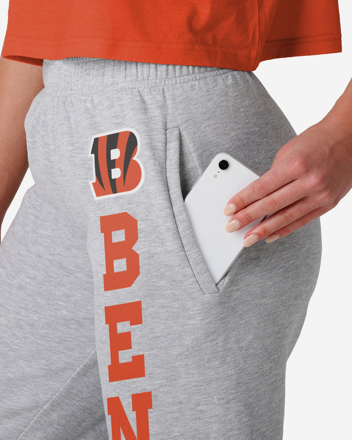 Cincinnati Bengals Womens Big Wordmark Gray Sweatpants FOCO - FOCO.com