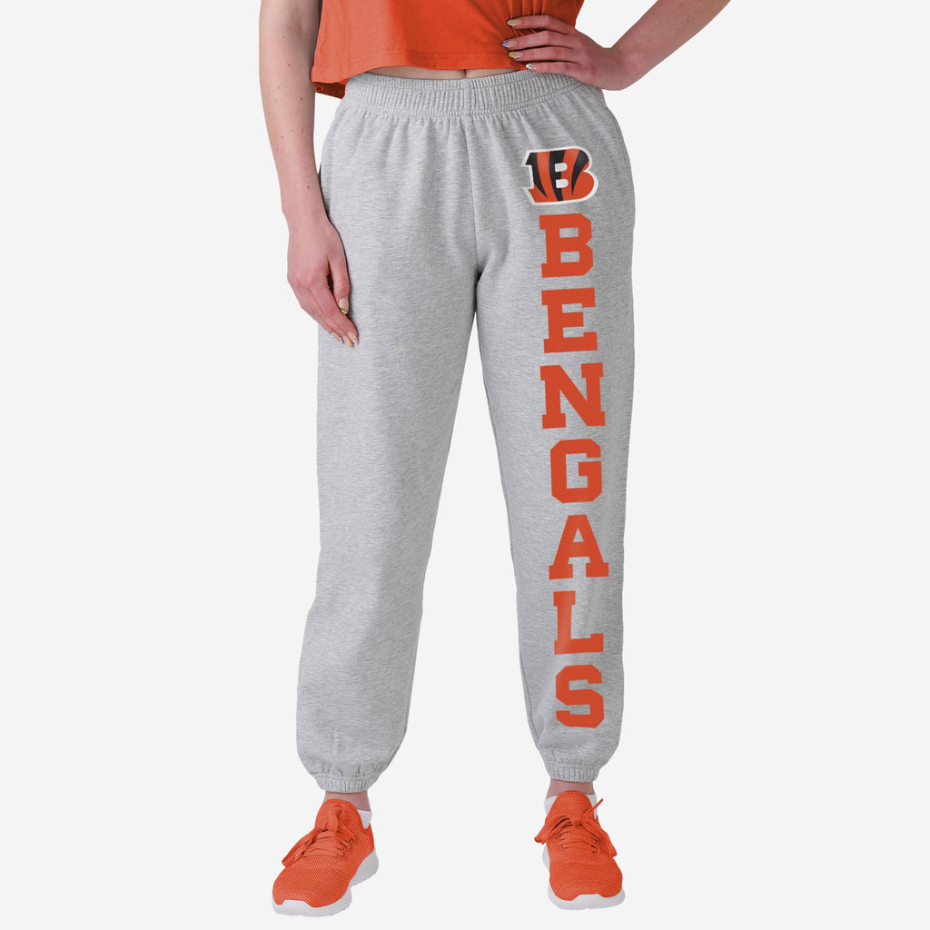 Cincinnati Bengals Womens Big Wordmark Gray Sweatpants FOCO - FOCO.com