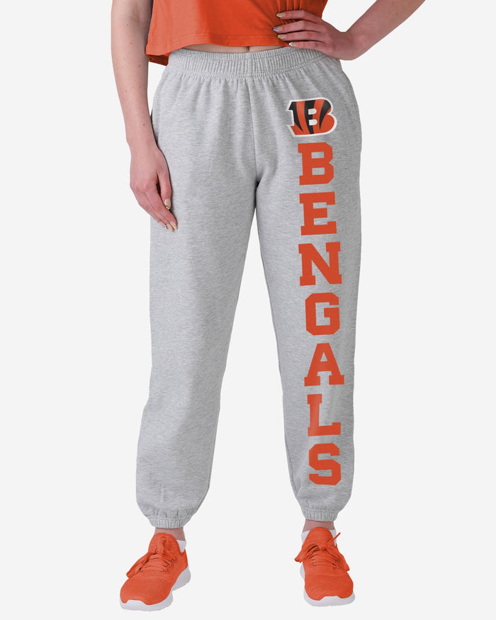 Cincinnati Bengals Womens Big Wordmark Gray Sweatpants FOCO - FOCO.com