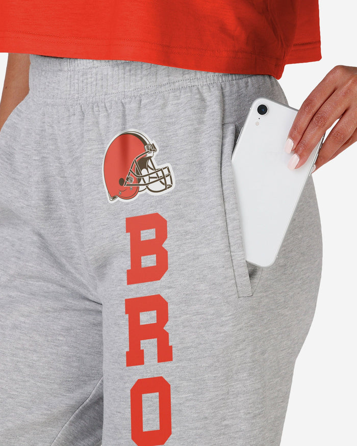 Cleveland Browns Womens Big Wordmark Gray Sweatpants FOCO - FOCO.com