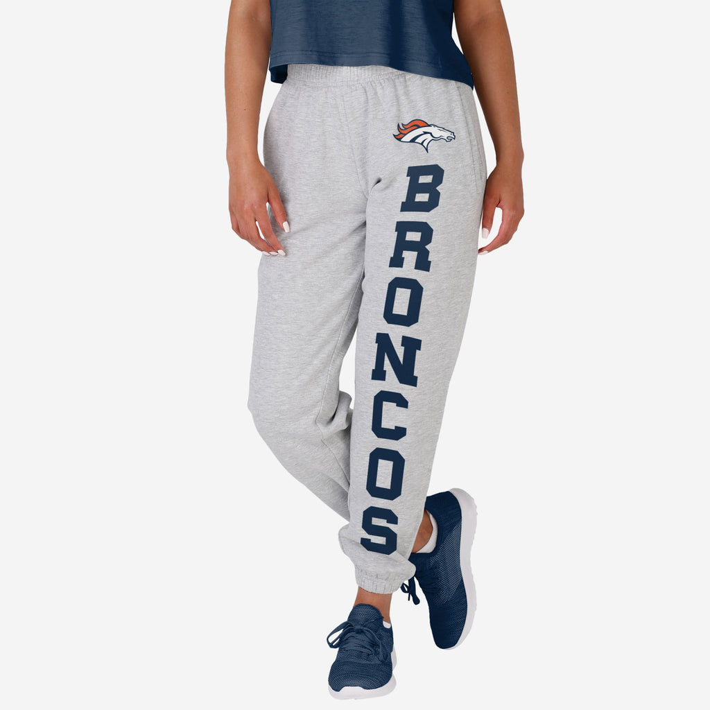 Denver Broncos Womens Big Wordmark Gray Sweatpants FOCO S - FOCO.com