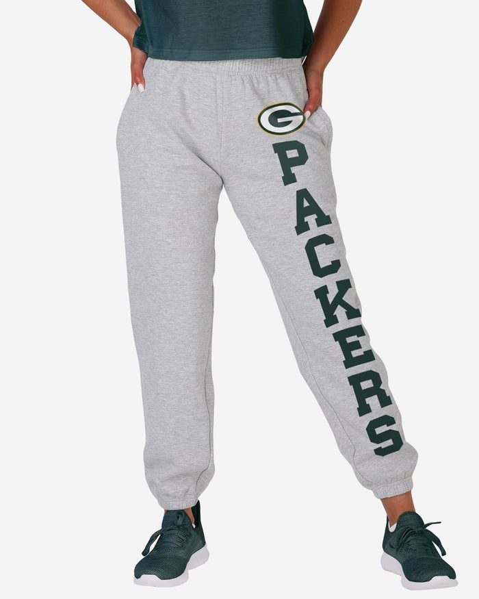 Green Bay Packers Womens Big Wordmark Gray Sweatpants FOCO S - FOCO.com