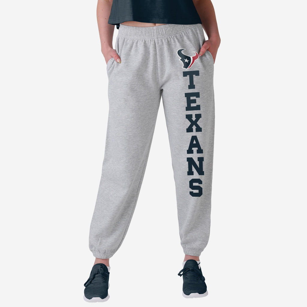 Houston Texans Womens Big Wordmark Gray Sweatpants FOCO S - FOCO.com