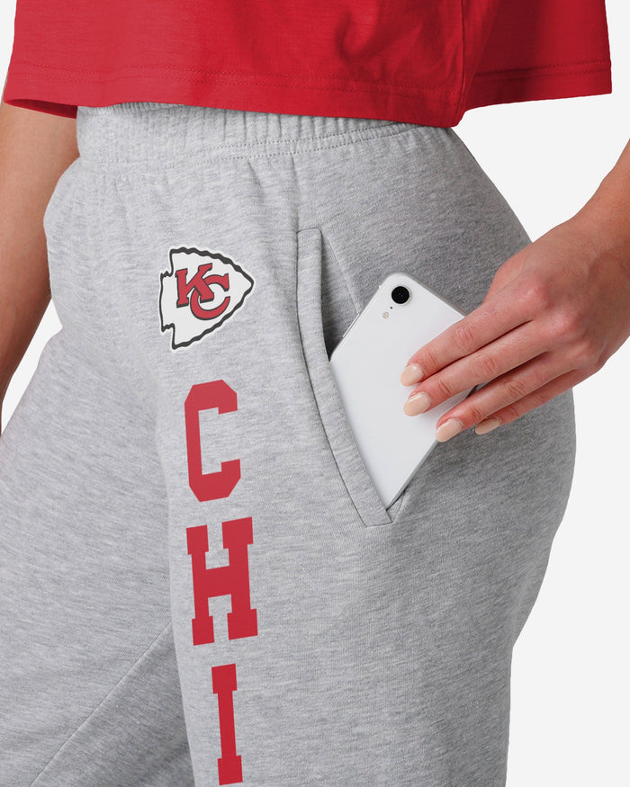 Kansas City Chiefs Womens Big Wordmark Gray Sweatpants FOCO - FOCO.com