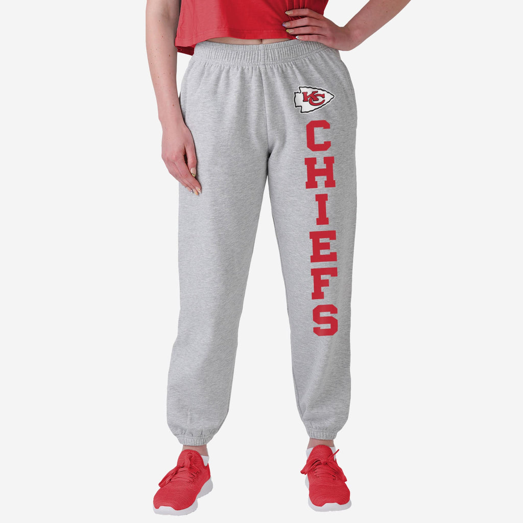 Kansas City Chiefs Womens Big Wordmark Gray Sweatpants FOCO S - FOCO.com