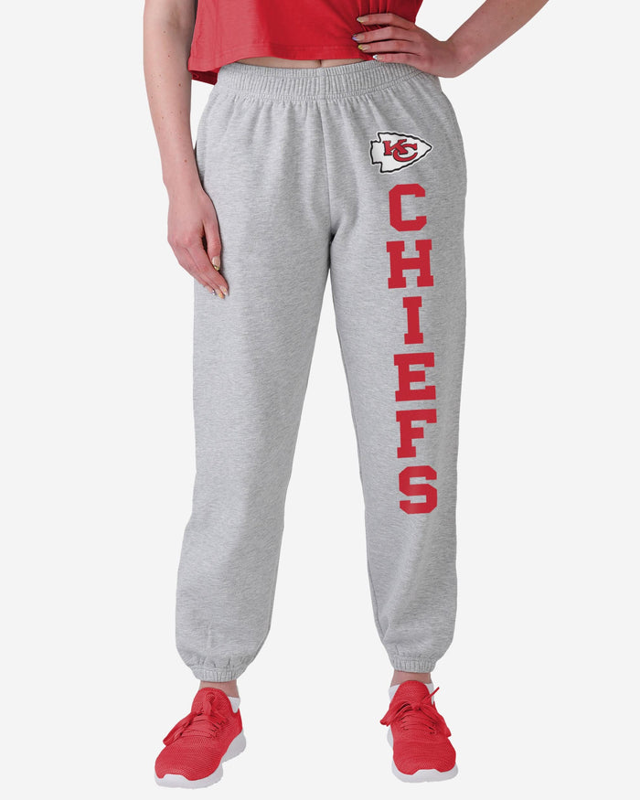 Kansas City Chiefs Womens Big Wordmark Gray Sweatpants FOCO S - FOCO.com