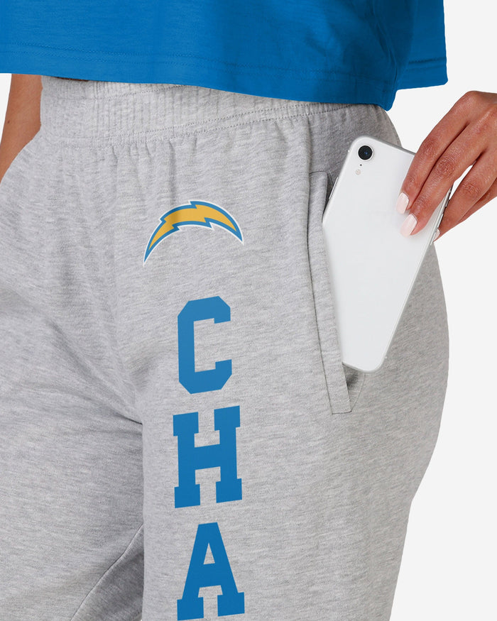 Los Angeles Chargers Womens Big Wordmark Gray Sweatpants FOCO - FOCO.com