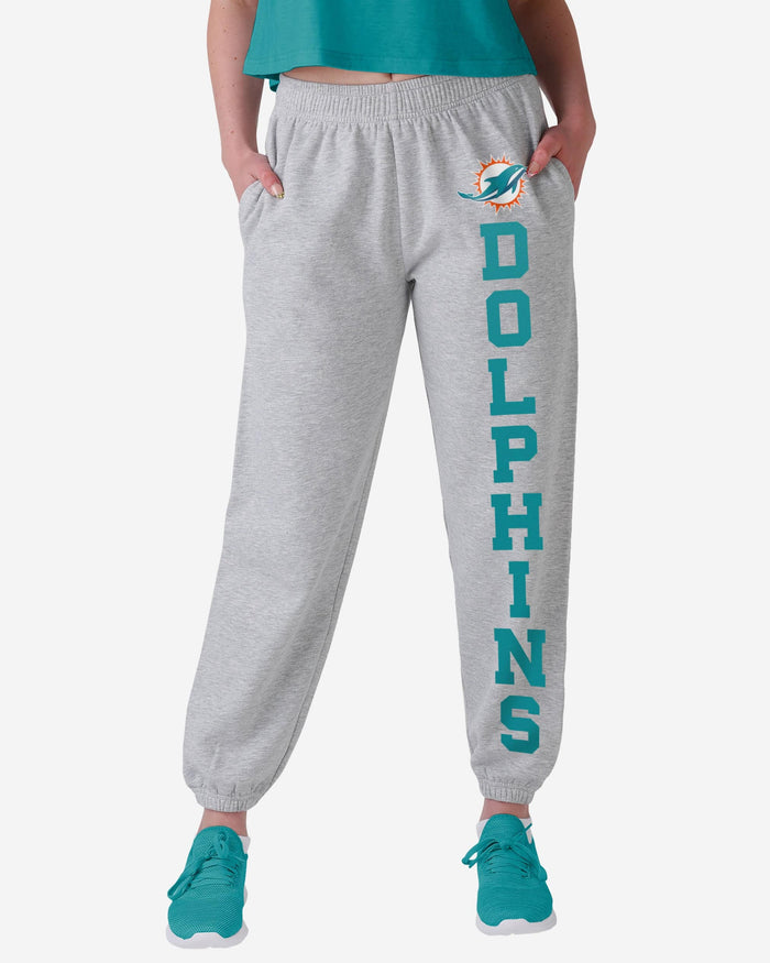 Miami Dolphins Womens Big Wordmark Gray Sweatpants FOCO S - FOCO.com