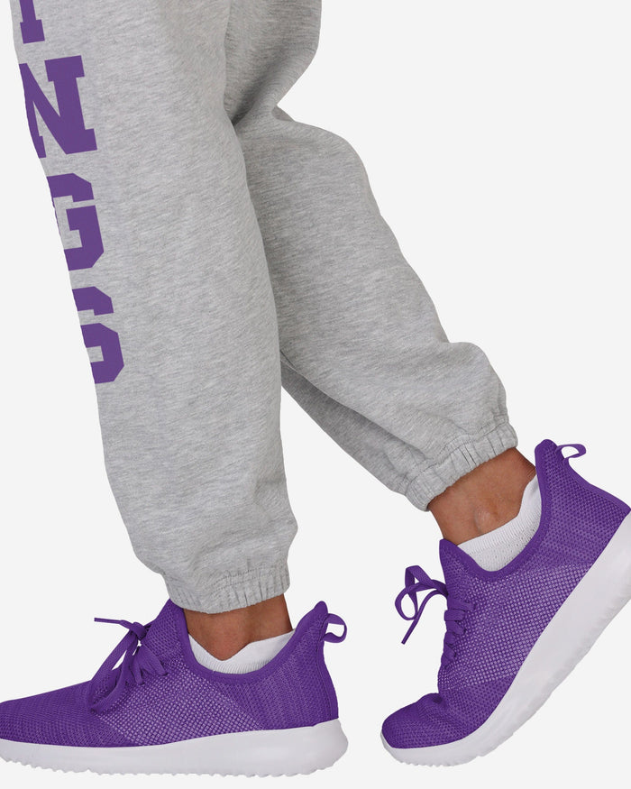 Minnesota Vikings Womens Big Wordmark Gray Sweatpants FOCO - FOCO.com