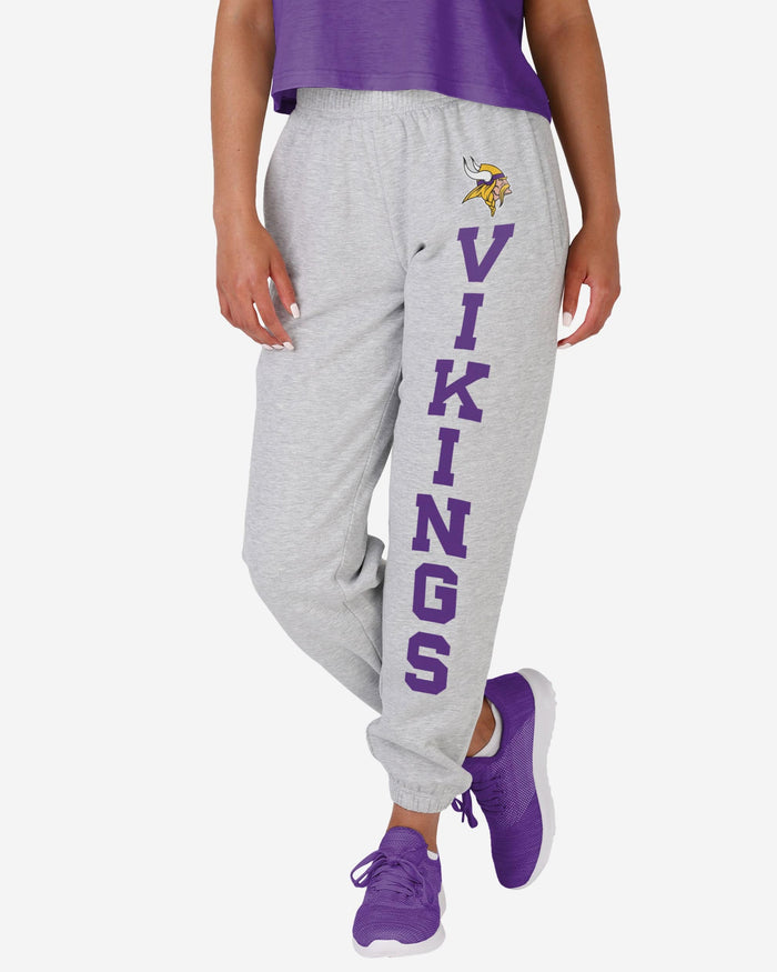 Minnesota Vikings Womens Big Wordmark Gray Sweatpants FOCO S - FOCO.com