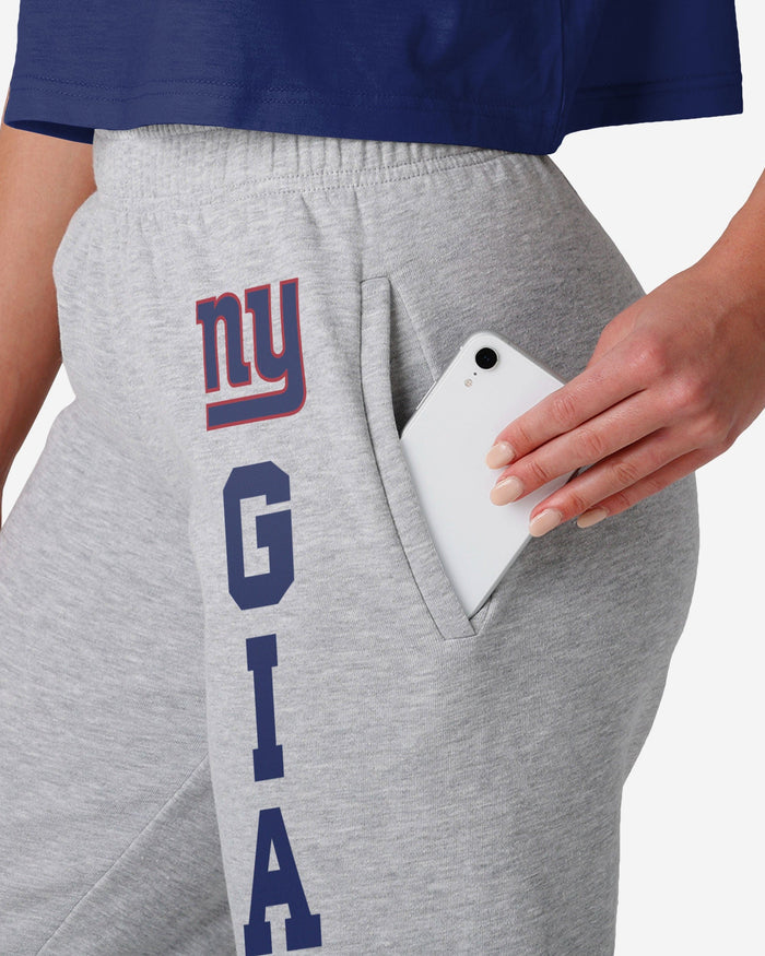 New York Giants Womens Big Wordmark Gray Sweatpants FOCO - FOCO.com