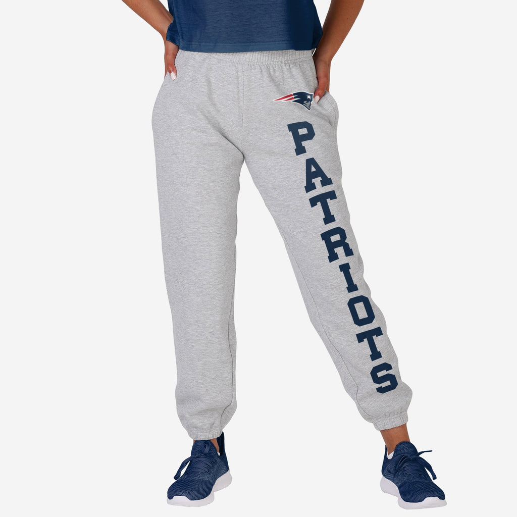 New England Patriots Womens Big Wordmark Gray Sweatpants FOCO S - FOCO.com