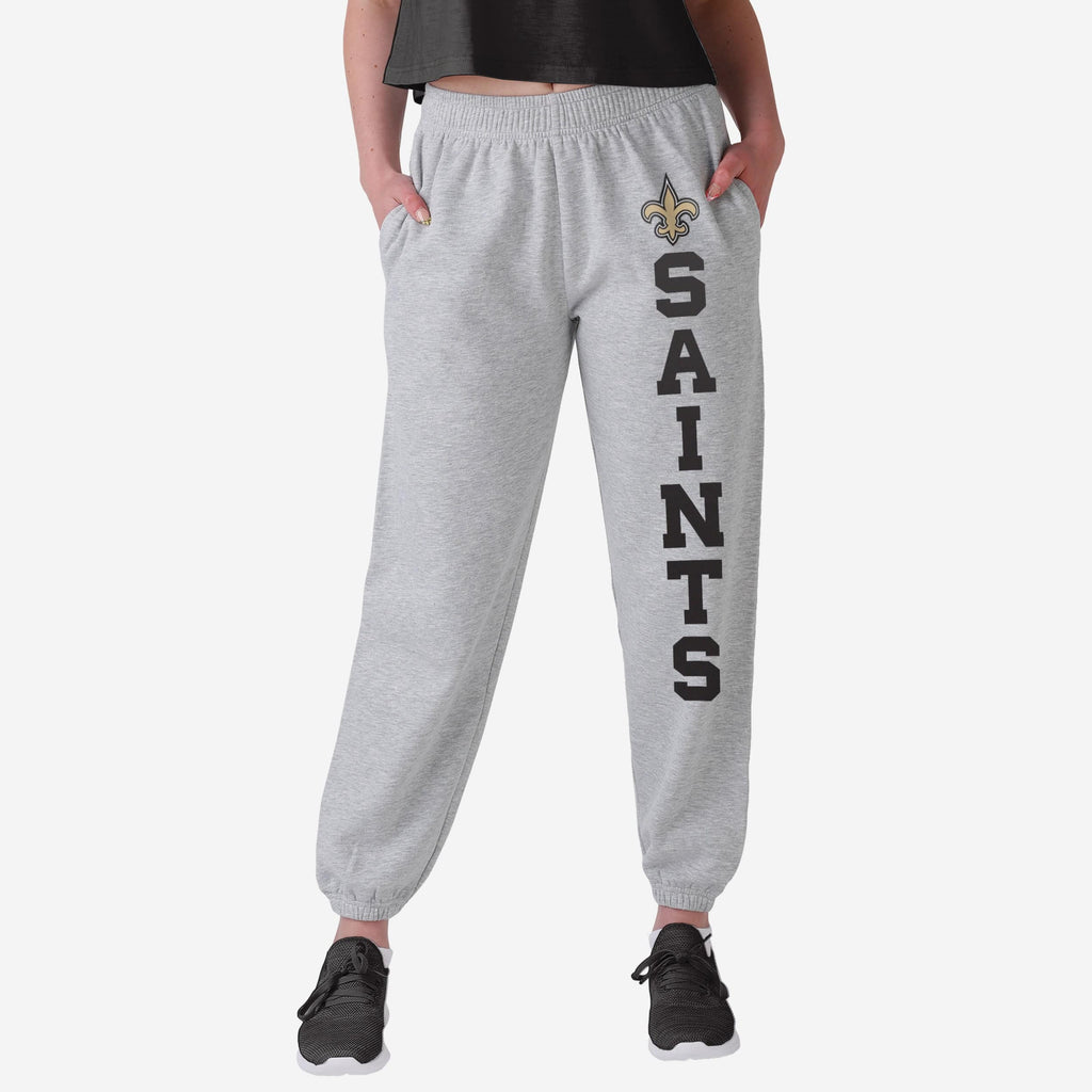 New Orleans Saints Womens Big Wordmark Gray Sweatpants FOCO S - FOCO.com