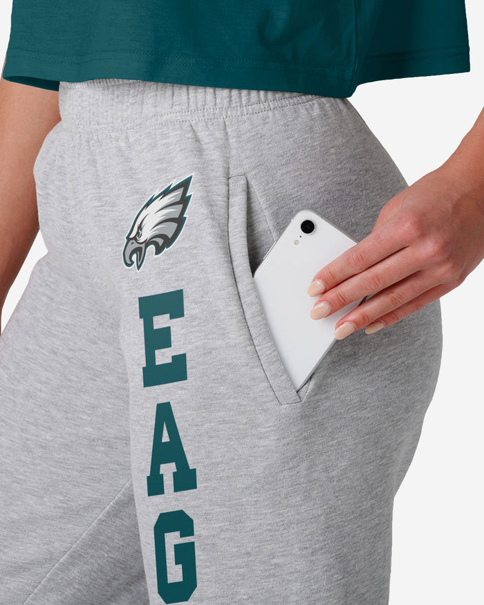 Philadelphia Eagles Womens Big Wordmark Gray Sweatpants FOCO - FOCO.com