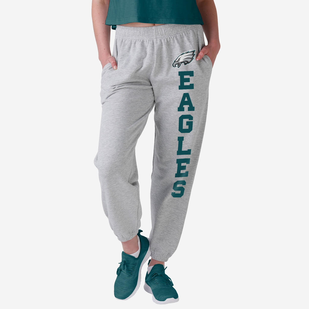 Philadelphia Eagles Womens Big Wordmark Gray Sweatpants FOCO S - FOCO.com