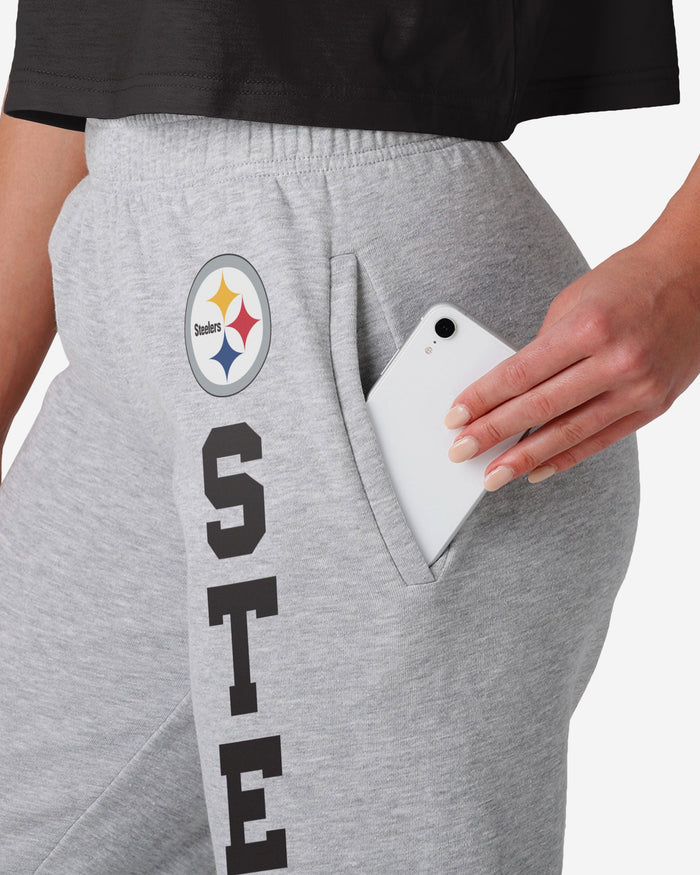 Pittsburgh Steelers Womens Big Wordmark Gray Sweatpants FOCO - FOCO.com