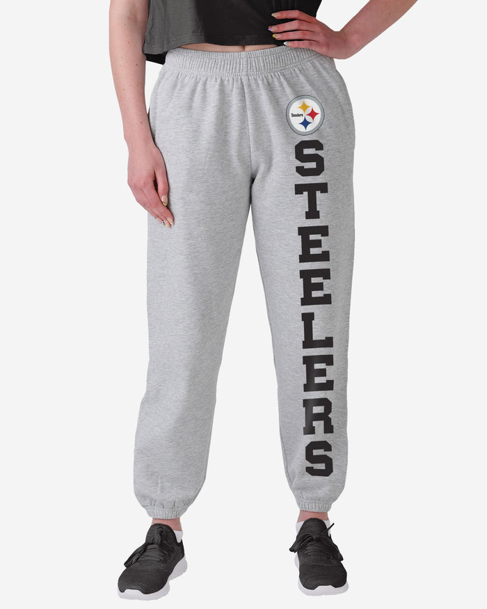 Pittsburgh Steelers Womens Big Wordmark Gray Sweatpants FOCO S - FOCO.com