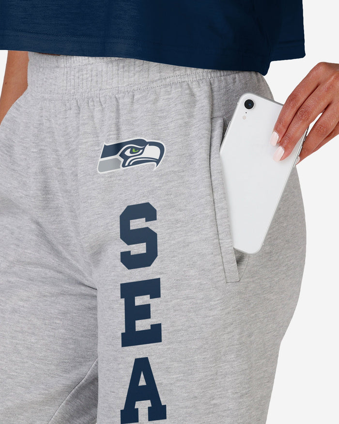 Seattle Seahawks Womens Big Wordmark Gray Sweatpants FOCO - FOCO.com