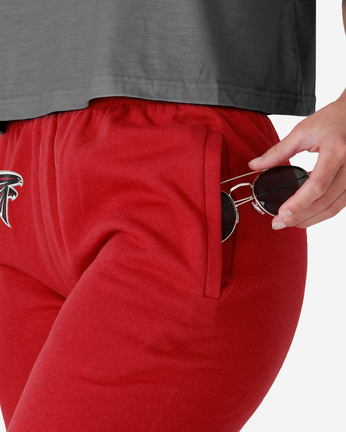 Atlanta Falcons Womens Script Wordmark Team Color Sweatpants FOCO - FOCO.com