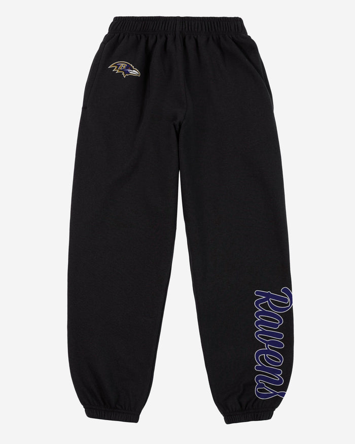 Baltimore Ravens Womens Script Wordmark Team Color Sweatpants FOCO - FOCO.com