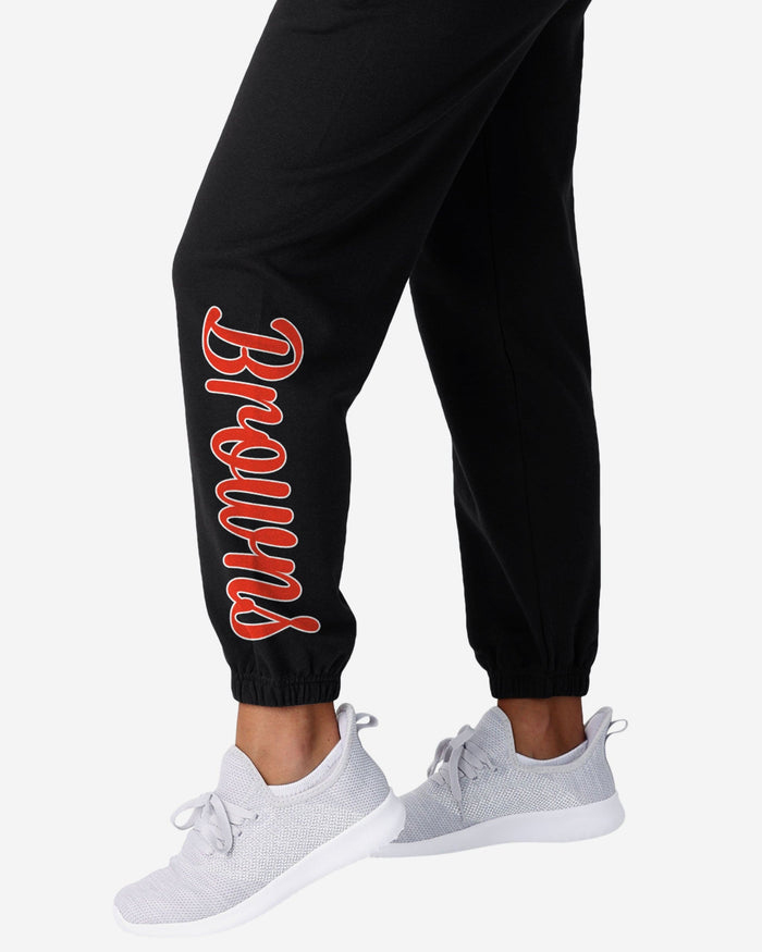 Cleveland Browns Womens Script Wordmark Team Color Sweatpants FOCO - FOCO.com