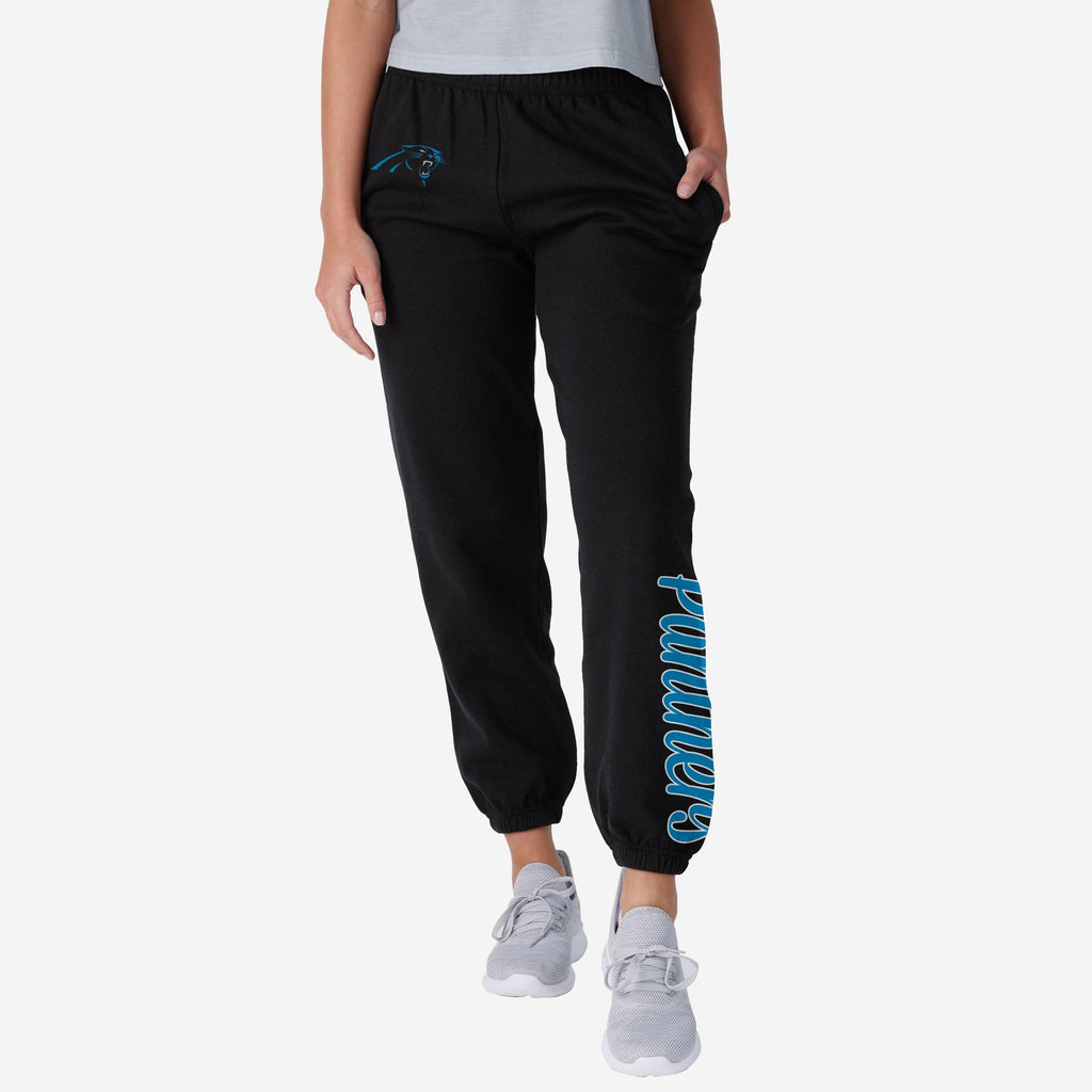 Carolina Panthers Womens Script Wordmark Team Color Sweatpants FOCO S - FOCO.com