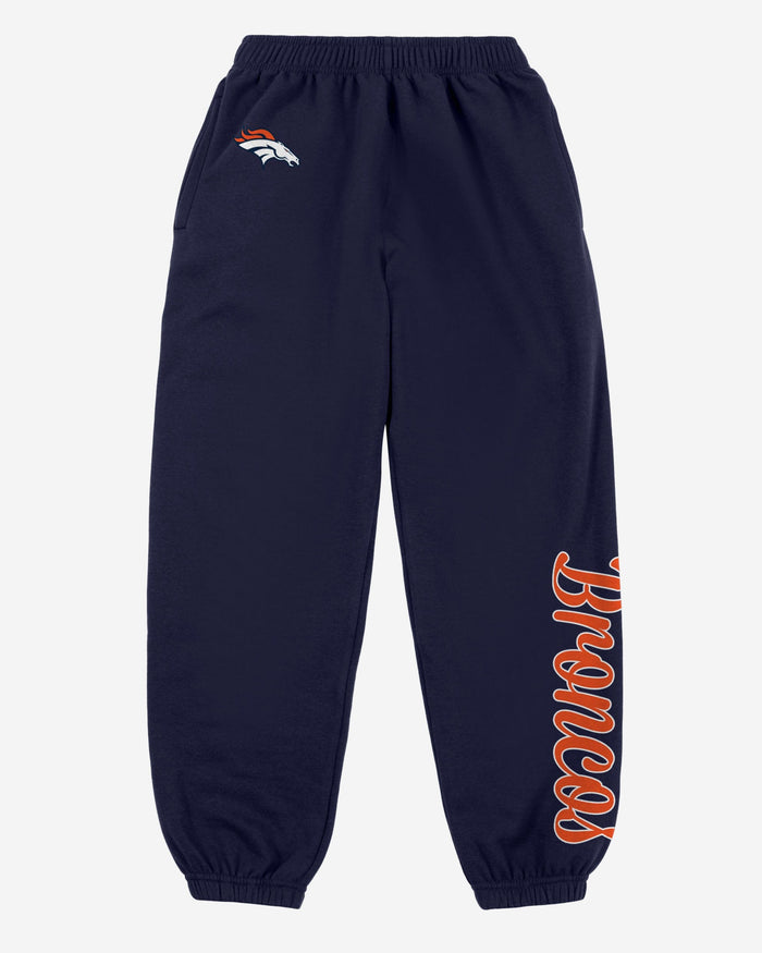 Denver Broncos Womens Script Wordmark Team Color Sweatpants FOCO - FOCO.com