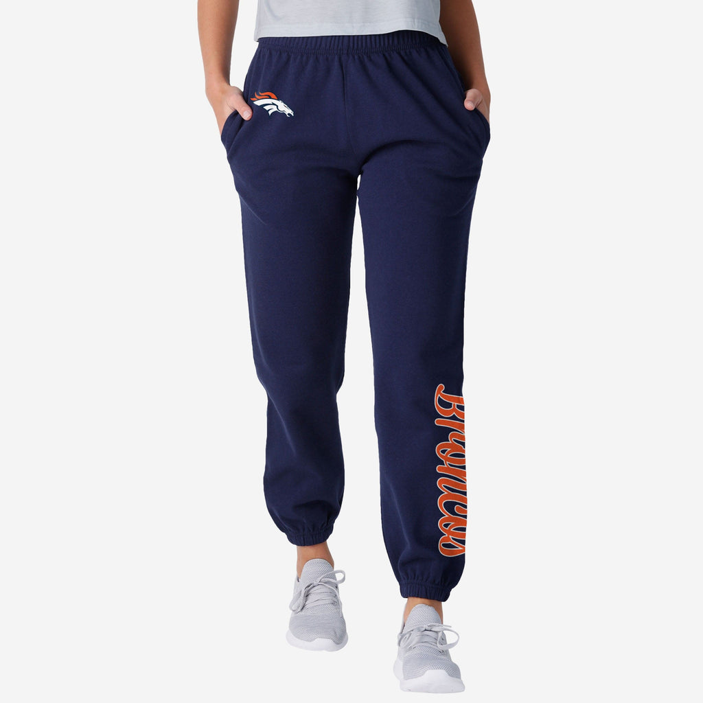 Denver Broncos Womens Script Wordmark Team Color Sweatpants FOCO S - FOCO.com