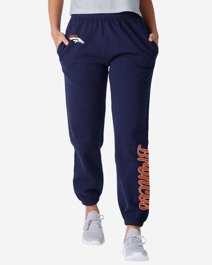 Denver Broncos Womens Script Wordmark Team Color Sweatpants FOCO S - FOCO.com