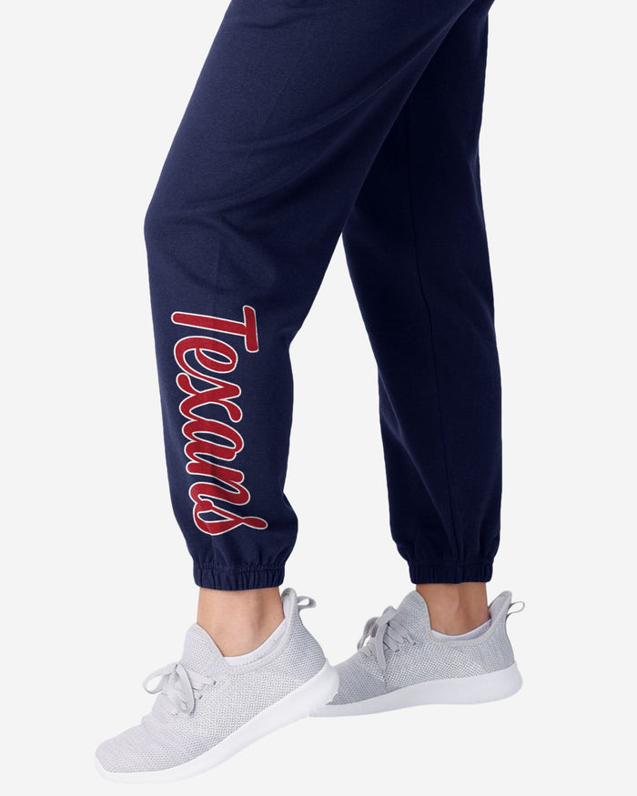 Houston Texans Womens Script Wordmark Team Color Sweatpants FOCO - FOCO.com