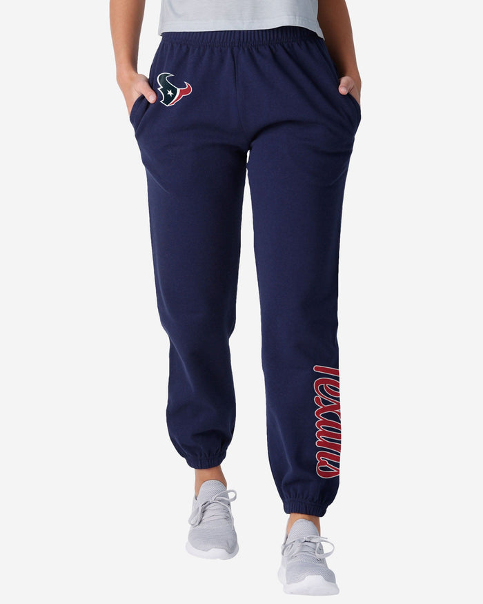 Houston Texans Womens Script Wordmark Team Color Sweatpants FOCO S - FOCO.com