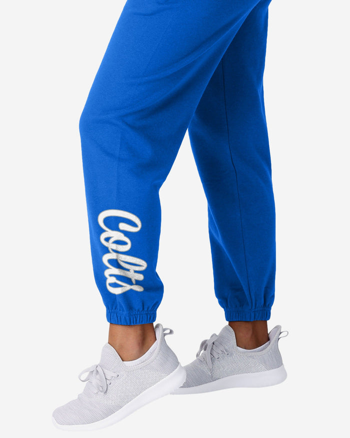 Indianapolis Colts Womens Script Wordmark Team Color Sweatpants FOCO - FOCO.com