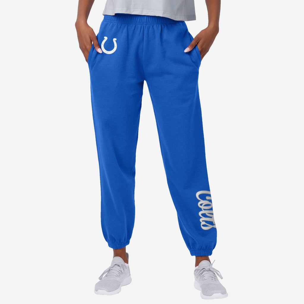 Indianapolis Colts Womens Script Wordmark Team Color Sweatpants FOCO S - FOCO.com