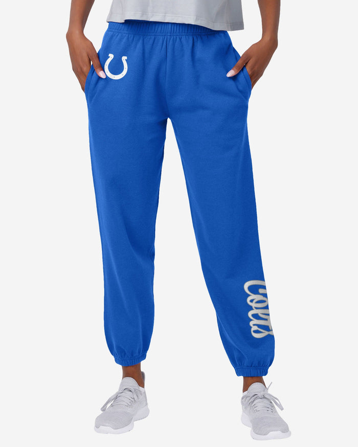 Indianapolis Colts Womens Script Wordmark Team Color Sweatpants FOCO S - FOCO.com