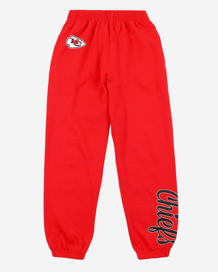 Kansas City Chiefs Womens Script Wordmark Team Color Sweatpants FOCO - FOCO.com