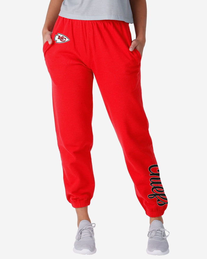 Kansas City Chiefs Womens Script Wordmark Team Color Sweatpants FOCO S - FOCO.com