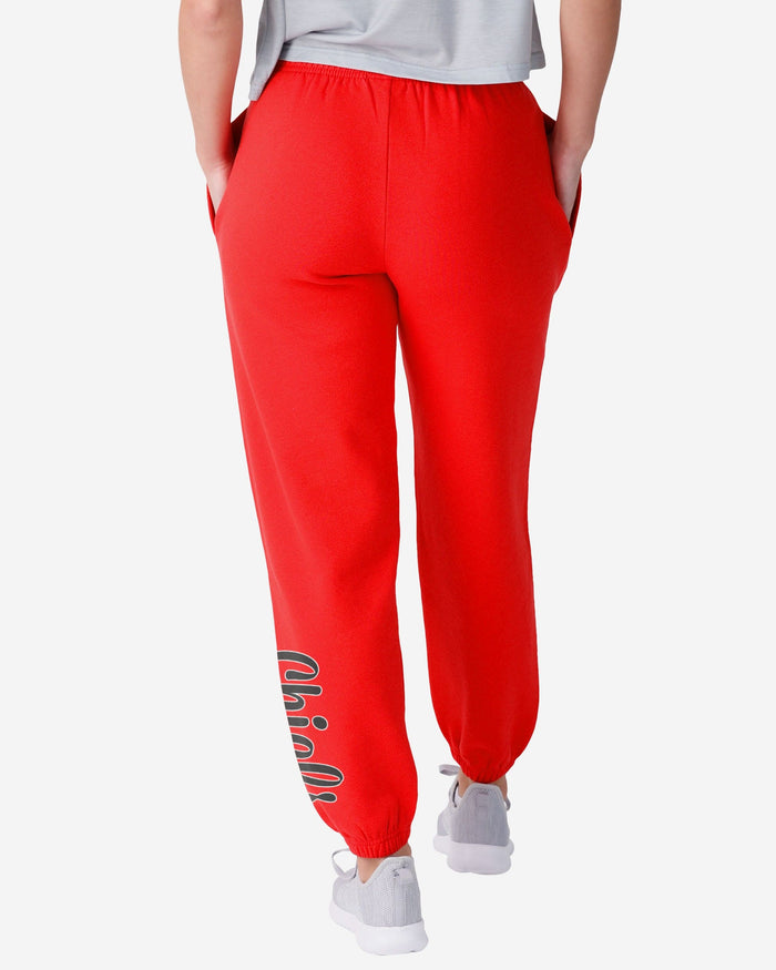 Kansas City Chiefs Womens Script Wordmark Team Color Sweatpants FOCO - FOCO.com