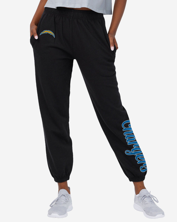 Los Angeles Chargers Womens Script Wordmark Team Color Sweatpants FOCO S - FOCO.com