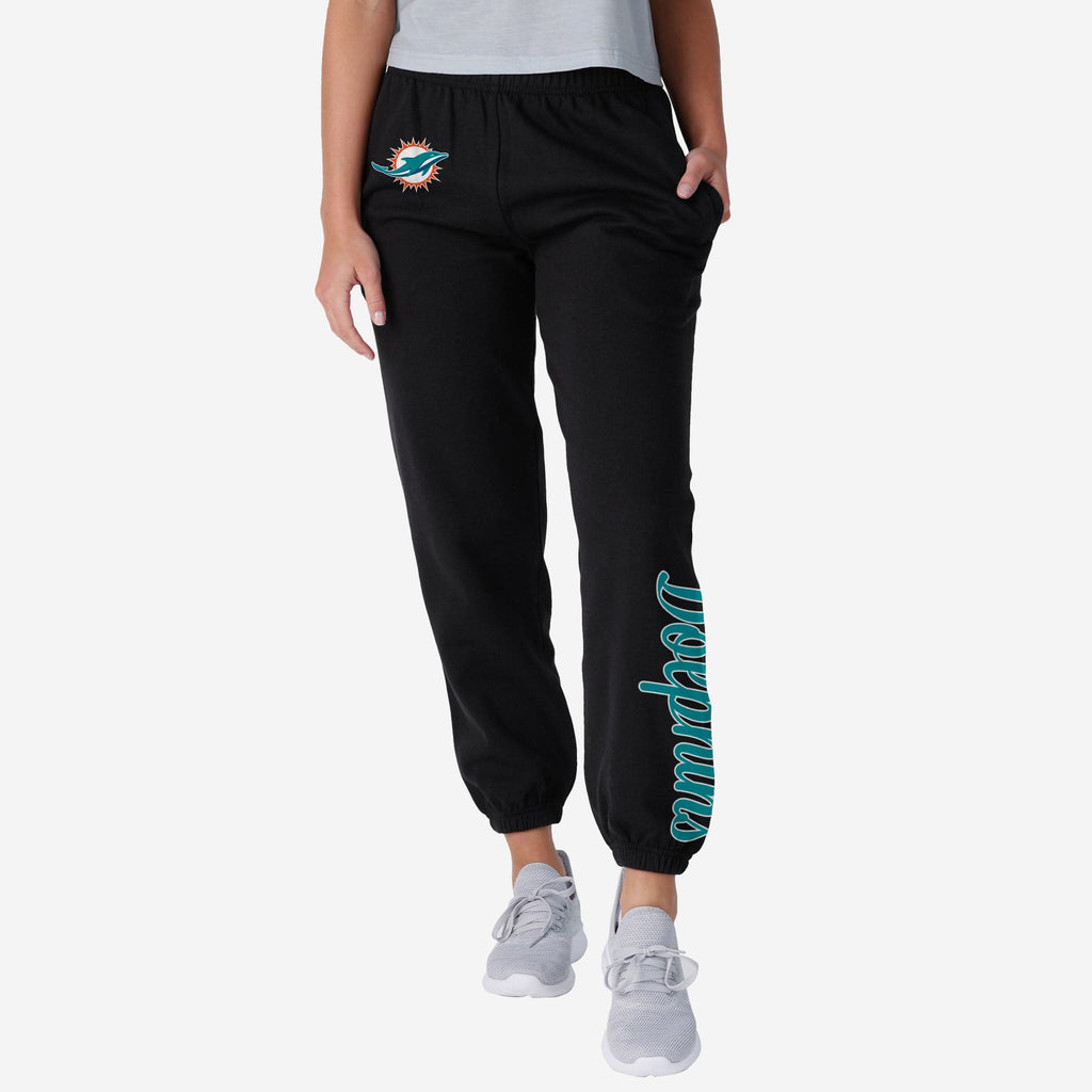 Miami Dolphins Womens Script Wordmark Team Color Sweatpants FOCO S - FOCO.com