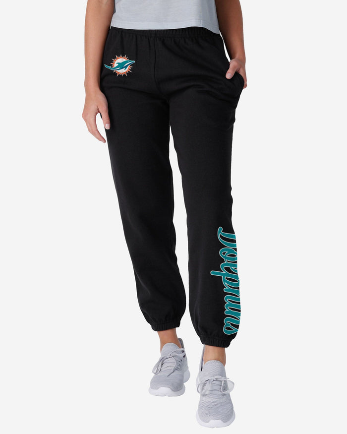 Miami Dolphins Womens Script Wordmark Team Color Sweatpants FOCO S - FOCO.com