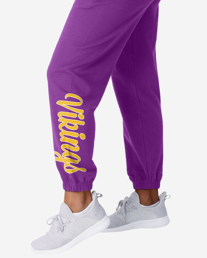 Minnesota Vikings Womens Script Wordmark Team Color Sweatpants FOCO - FOCO.com